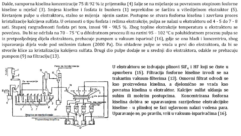  U ekstraktoru se izdvajaju plinovi Si. F 4 i HF koji se čiste