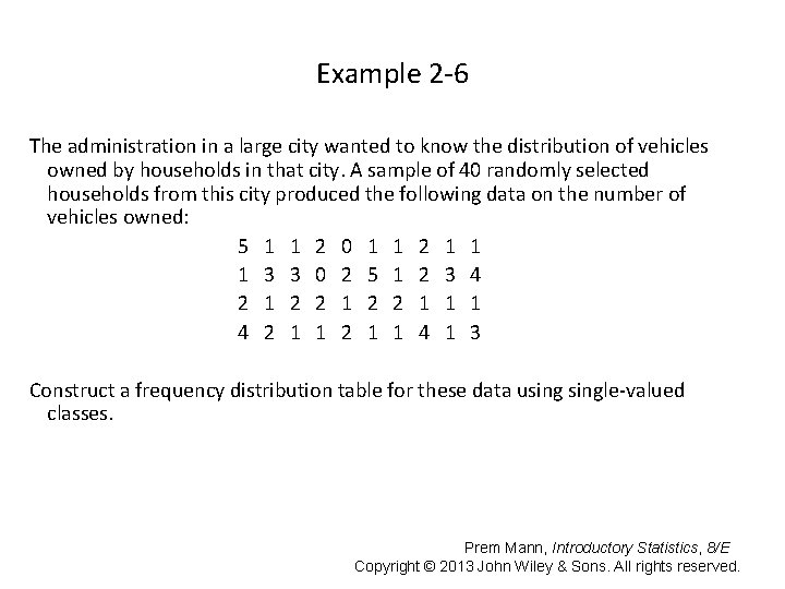 CHAPTER 2 ORGANIZING AND GRAPHING DATA Prem Mann