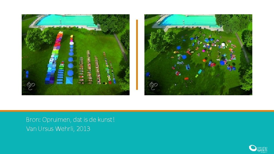 Bron: Opruimen, dat is de kunst! Van Ursus Wehrli, 2013 Bron: Opruimen, dat is de kunst! Van Ursus Wehrli, 2013
