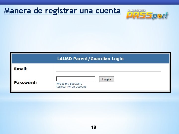 Manera de registrar una cuenta 18 