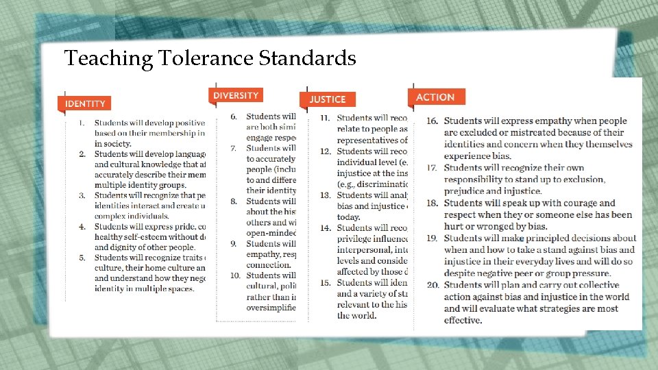 Teaching Tolerance Standards 