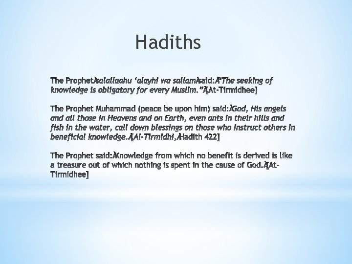 Hadiths 