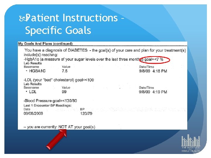  Patient Instructions – Specific Goals 