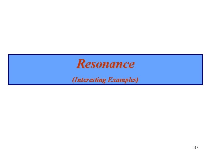 Resonance (Interesting Examples) 37 
