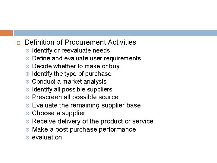 PROCUREMENT AND SUPPLY MANAGEMENT CHAPTER 5 MATERIAL MANAGEMENT