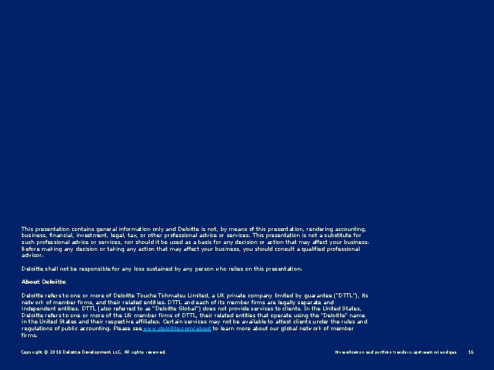 This presentation contains general information only and Deloitte is not, by means of this