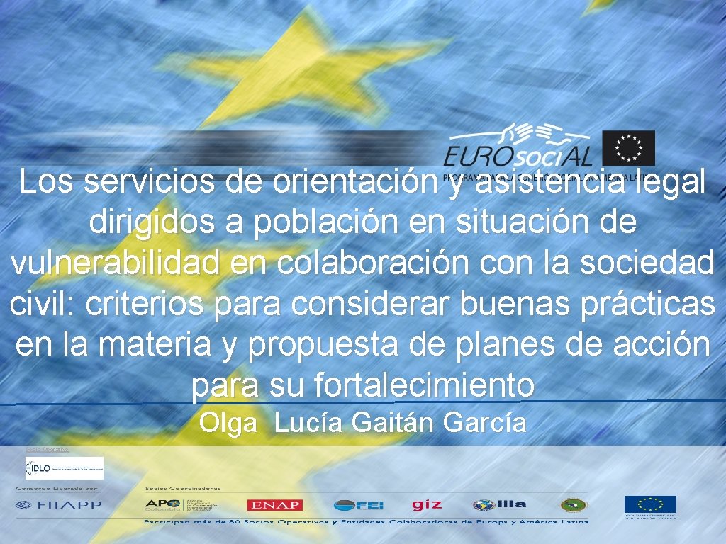 Los servicios de orientación y asistencia legal dirigidos a población en situación de vulnerabilidad