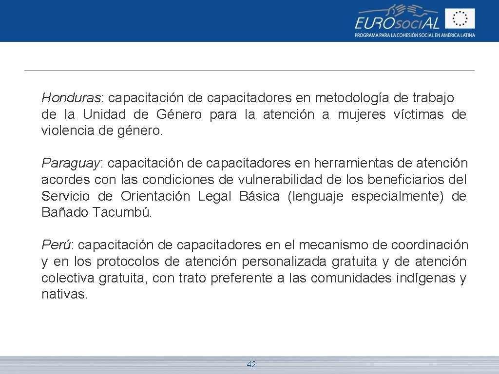 Honduras: capacitación de capacitadores en metodología de trabajo de la Unidad de Género para