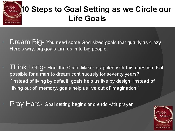 10 Steps to Goal Setting as we Circle our Life Goals Dream Big- You