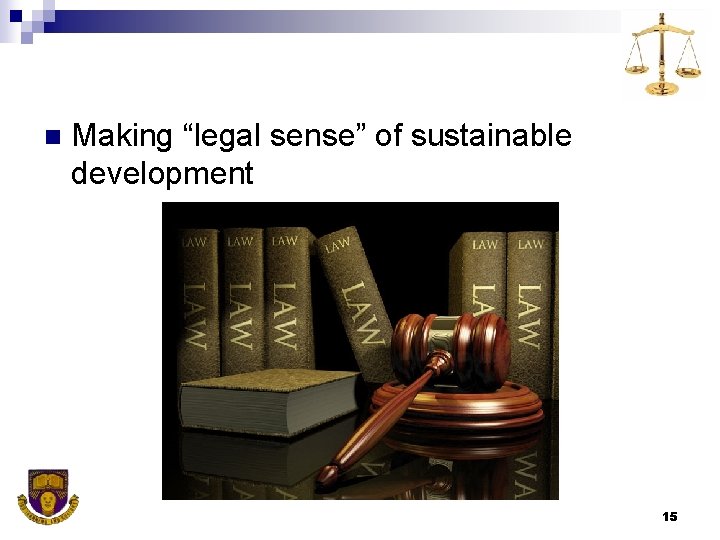 n Making “legal sense” of sustainable development 15 