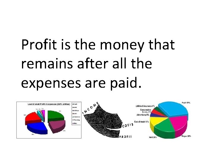 Profit is the money that remains after all the expenses are paid. 
