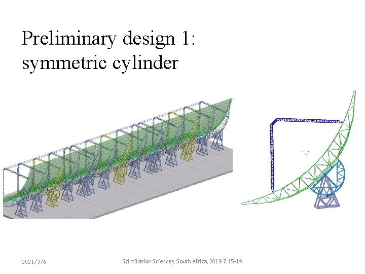 Preliminary design 1: symmetric cylinder 2021/3/6 Scintillation Sciences, South Africa, 2019. 7. 15 -19 Preliminary design 1: symmetric cylinder 2021/3/6 Scintillation Sciences, South Africa, 2019. 7. 15 -19