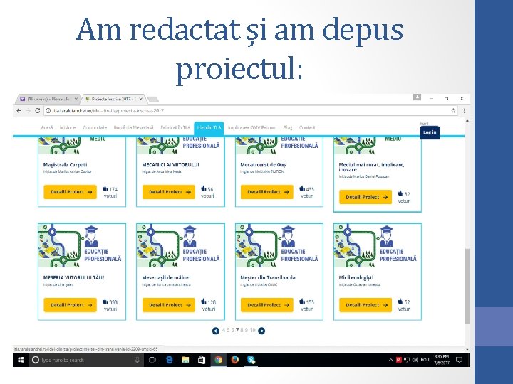 Am redactat și am depus proiectul: 