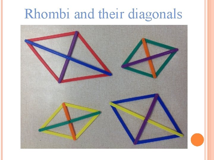 Rhombi and their diagonals 