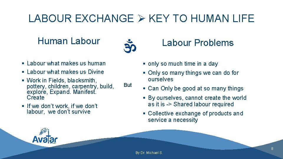 LABOUR EXCHANGE KEY TO HUMAN LIFE Human Labour § Labour what makes us human