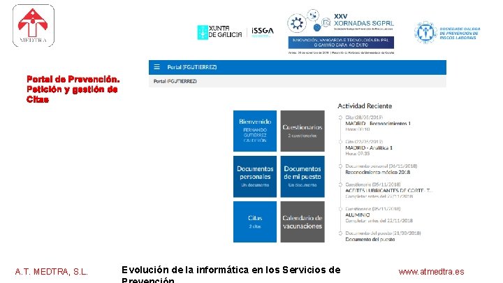 software para los servicios de prevención Portal de Prevención. Petición y gestión de Citas