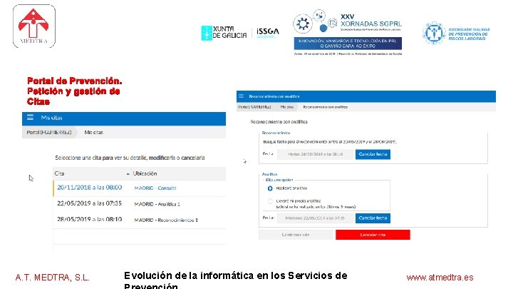 software para los servicios de prevención Portal de Prevención. Petición y gestión de Citas