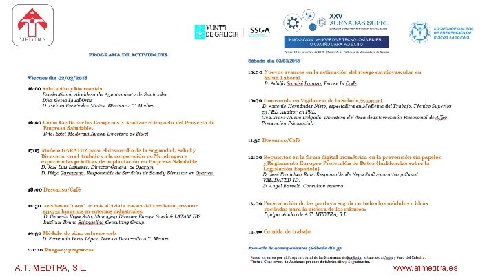 software para los servicios de prevención A. T. MEDTRA, S. L. www. atmedtra. es