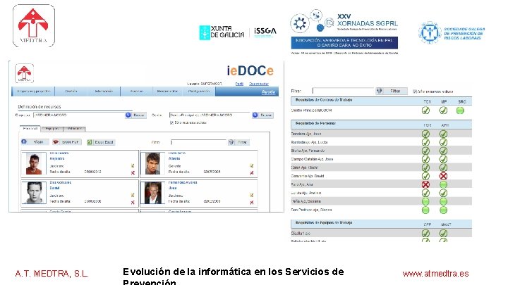 software para los servicios de prevención A. T. MEDTRA, S. L. Evolución de la