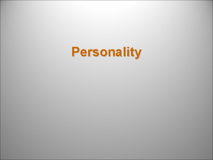 Personality 