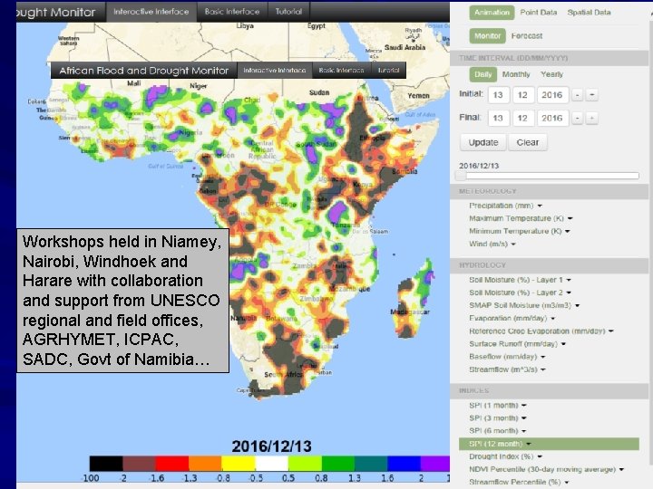 Workshops held in Niamey, Nairobi, Windhoek and Harare with collaboration and support from UNESCO