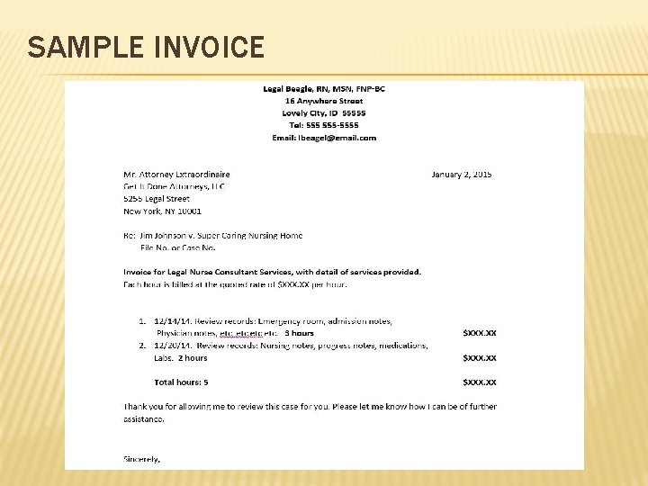 SAMPLE INVOICE 