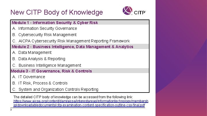 New CITP Body of Knowledge Module 1 - Information Security & Cyber Risk A.