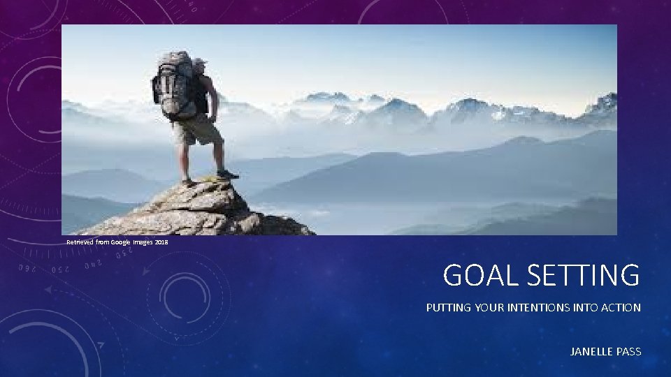 Retrieved from Google Images 2018 GOAL SETTING PUTTING YOUR INTENTIONS INTO ACTION JANELLE PASS