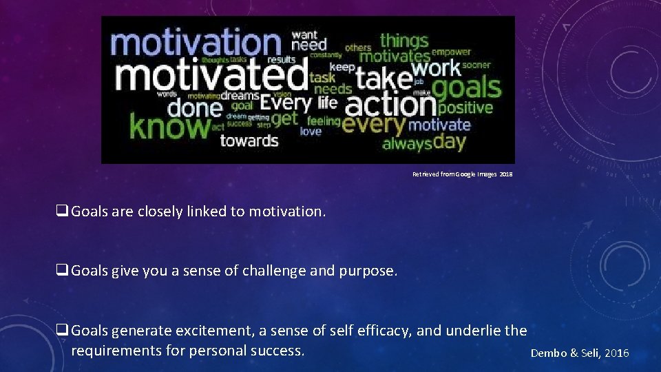 Retrieved from Google Images 2018 q. Goals are closely linked to motivation. q. Goals