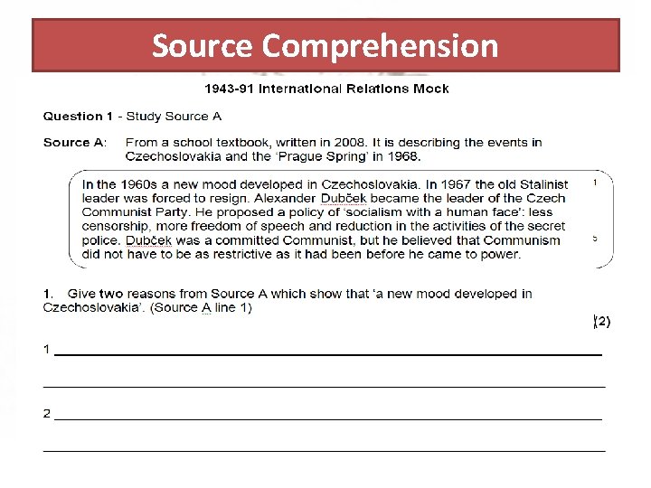 Source Comprehension 