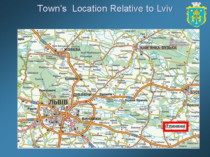 Town’s Location Relative to Lviv 