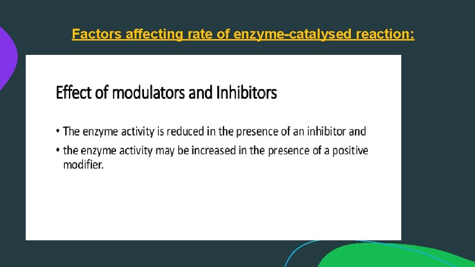 Factors affecting rate of enzyme-catalysed reaction: 