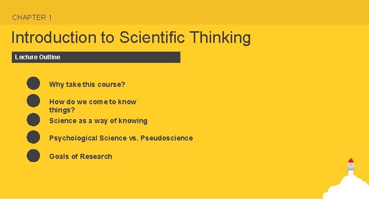 CHAPTER 1 Introduction to Scientific Thinking Lecture Outline Why take this course? How do