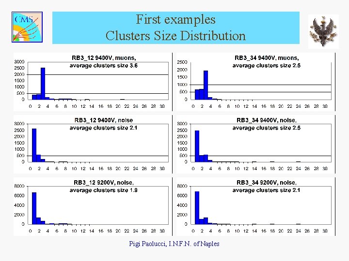 First examples Clusters Size Distribution Pigi Paolucci, I. N. F. N. of Naples 