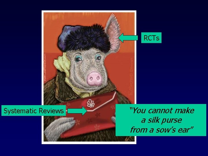 RCTs Systematic Reviews “You cannot make a silk purse from a sow’s ear” 