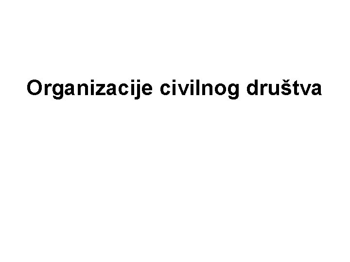 Organizacije civilnog društva 