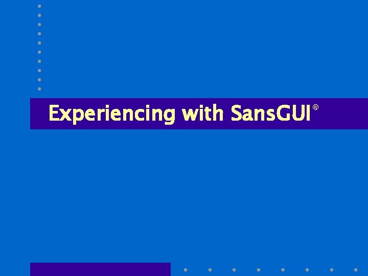 Experiencing with Sans. GUI® 