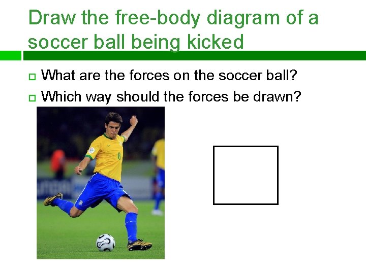 Draw the free-body diagram of a soccer ball being kicked What are the forces