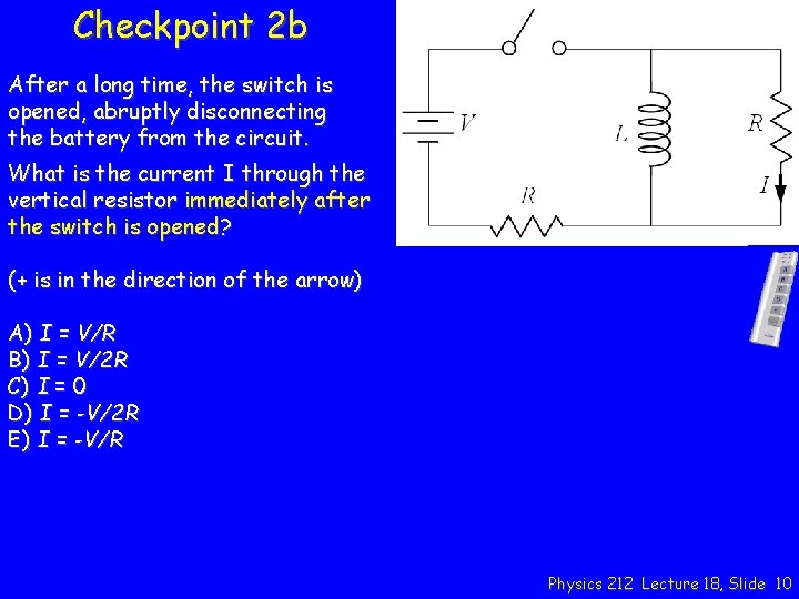 Checkpoint 2 b After a long time, the switch is opened, abruptly disconnecting the