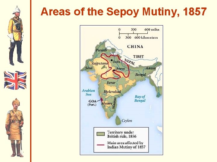 Areas of the Sepoy Mutiny, 1857 