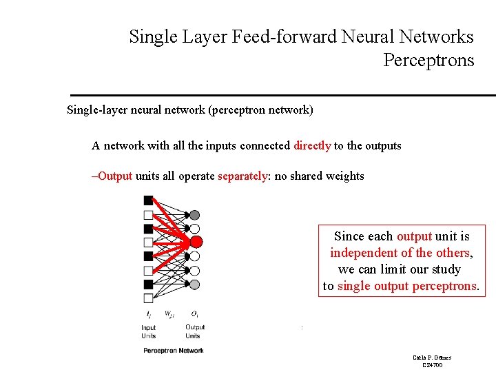 Single Layer Feed-forward Neural Networks Perceptrons Single-layer neural network (perceptron network) A network with