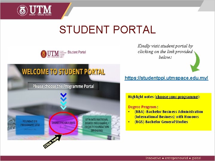 STUDENT PORTAL Kindly visit student portal by clicking on the link provided below: https: