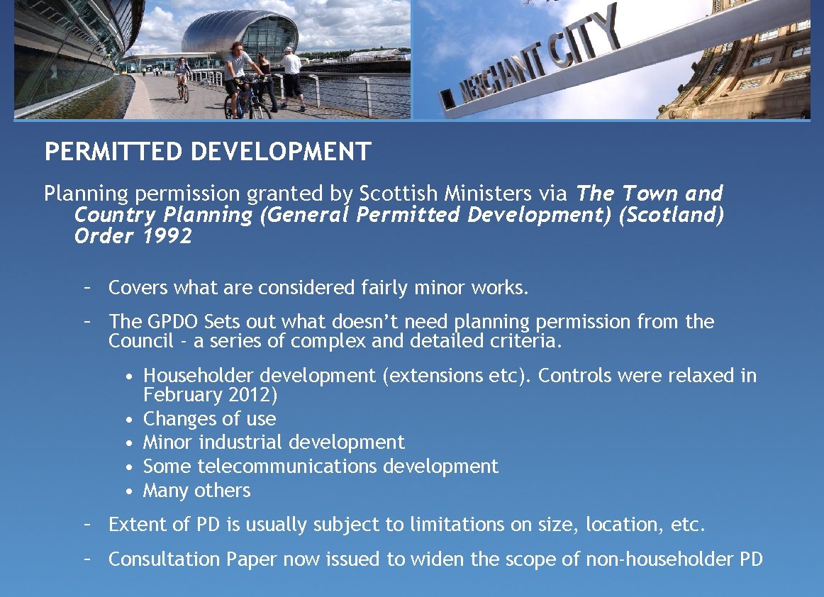 PERMITTED DEVELOPMENT Planning permission granted by Scottish Ministers via The Town and Country Planning