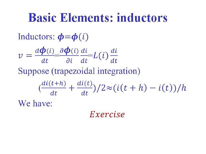 Basic Elements: inductors • 