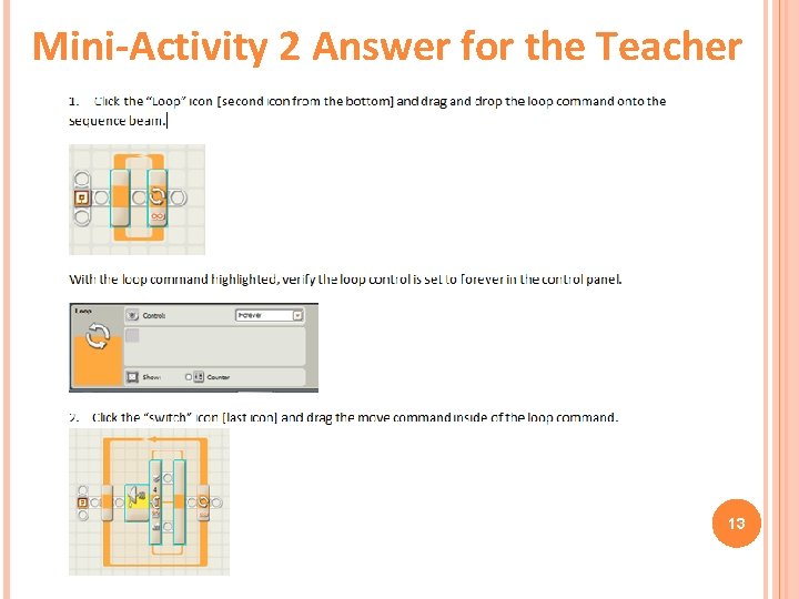 Mini-Activity 2 Answer for the Teacher 13 