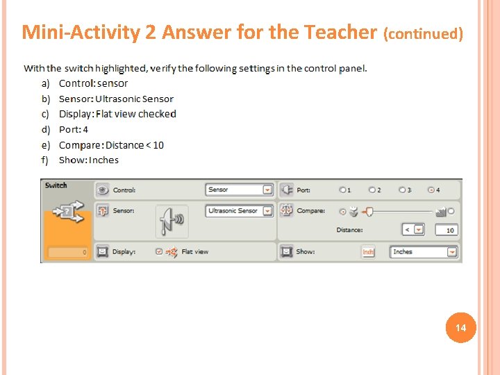 Mini-Activity 2 Answer for the Teacher (continued) 14 