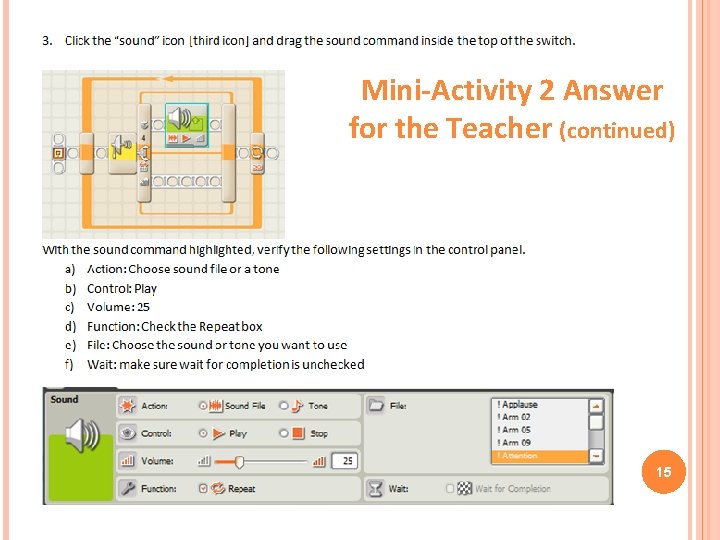 Mini-Activity 2 Answer for the Teacher (continued) 15 