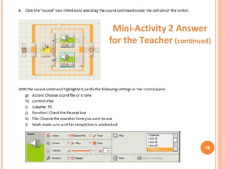 Mini-Activity 2 Answer for the Teacher (continued) 16 