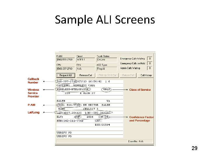 Sample ALI Screens 29 