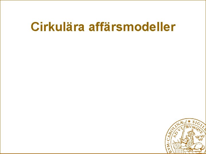 Cirkulära affärsmodeller 